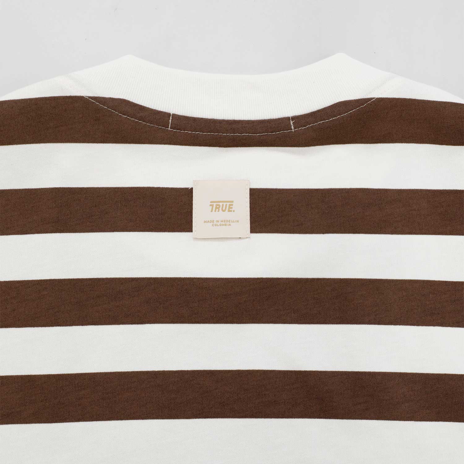 STRIPED BOXY-FIT T-SHIRT - BROWN